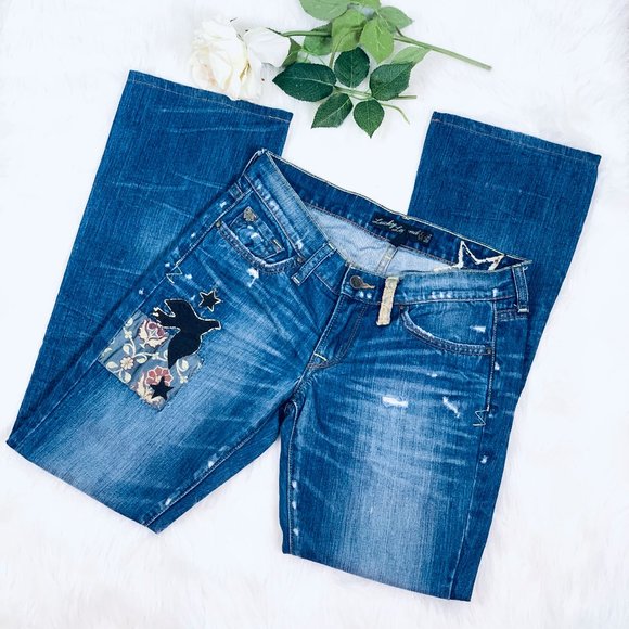Lucky Brand Denim - LUCKY BRAND LEGEND patched star boot cut jeans